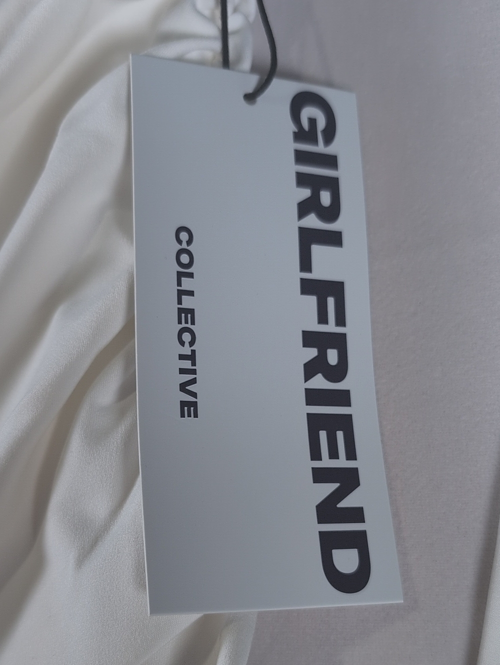 Girlfriend Collective White Andi Midi Ruched Dress Size XS - Picture 3 of 9
